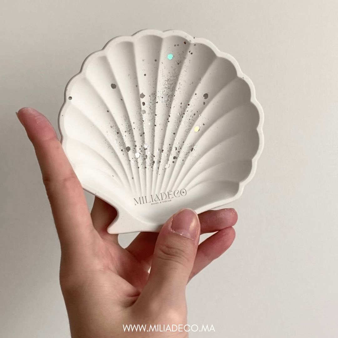 Coquille de palourde, plateau à bijoux,