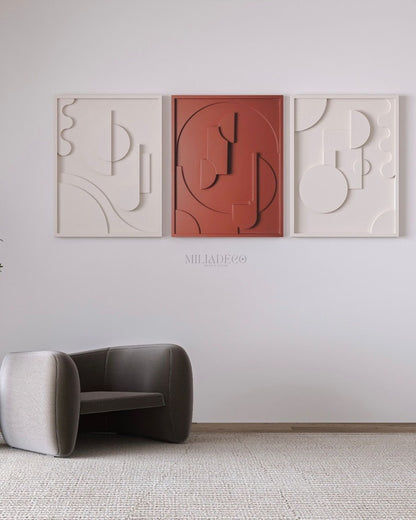Pack 3 Tableaux Abstrait 3D