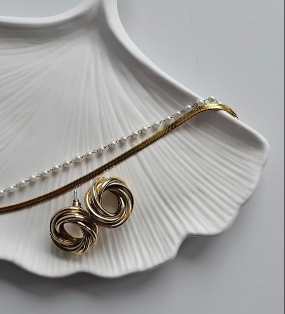 Coquille de palourde, plateau à bijoux,